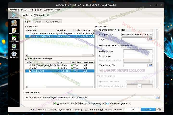 MKVToolNix 96.0.0لتحويل وتعديل مقاطع الفيديو MKVToolNix 96.0.0لتحويل وتعديل مقاطع الفيديو