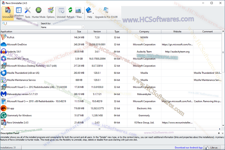 مميزات Revo Uninstaller Free 2025 Free Download