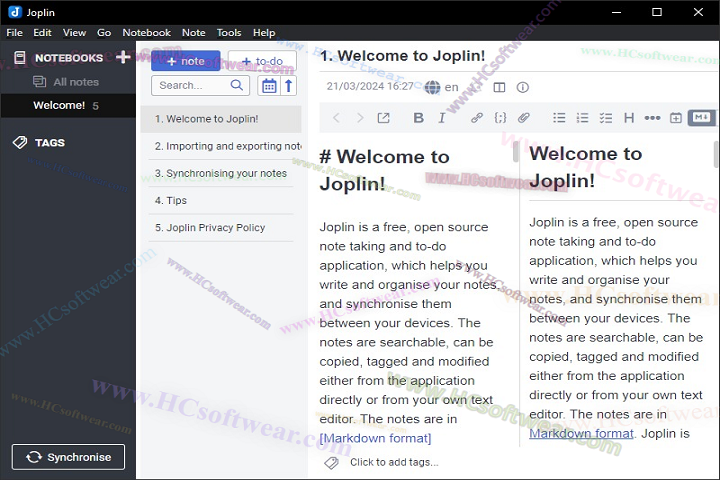 Joplin 3.5.12تدوين ملاحظات مجاني وآمن للويندوز
