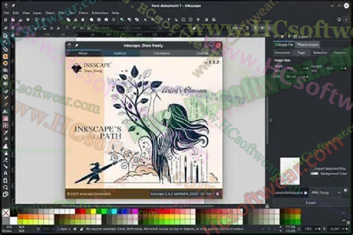 Inkscape 1.4.4 (64-bit)لتصميم الرسوميات والشعارات باحتراف