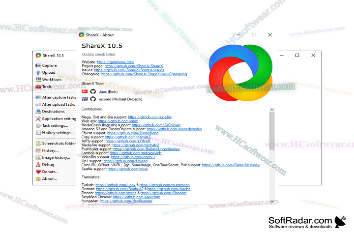 ShareX 20.1.0لتصوير الشاشة وتسجيل الفيديو بجودة عالية