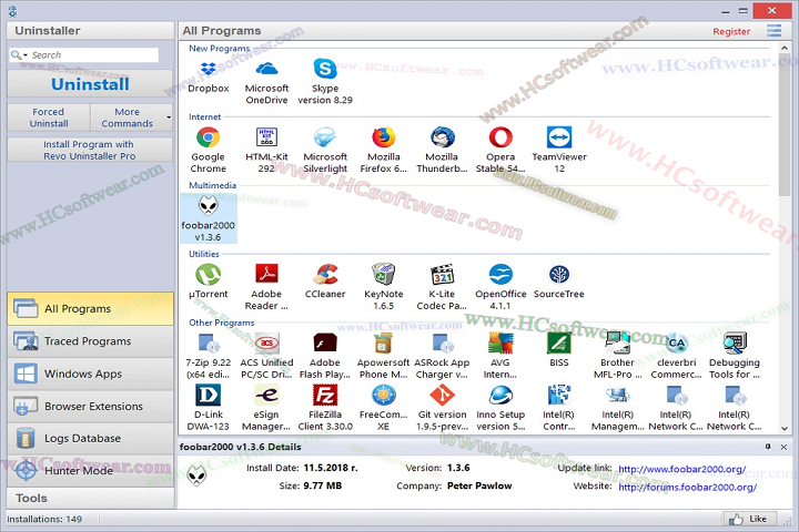 Revo Uninstaller Free 2.7.0لإزالة البرامج المستعصية وتنظيف الويندوز